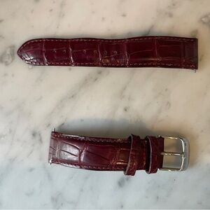 Michele watch band - red alligator 18mm